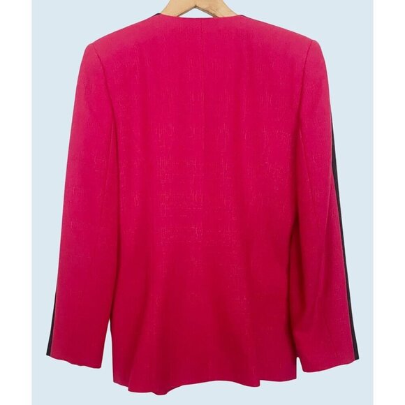 Vintage SASSON Paris New York Blazer Jacket Pink Navy 80s / 90s Size Small - Picture 7 of 8